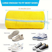 Dimensions du sac de lavage LAVÉO et exemples de chaussures compatibles